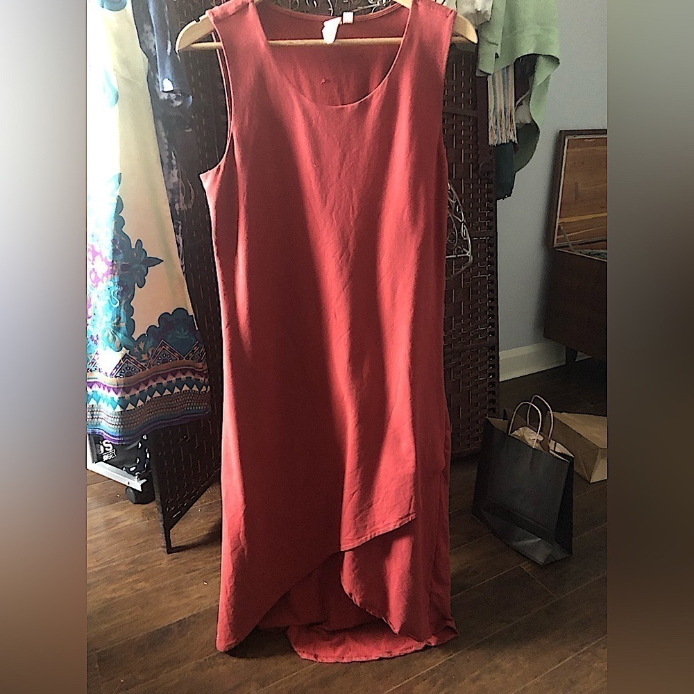 ADY P wine red layered modal cotton maxi dress ๐